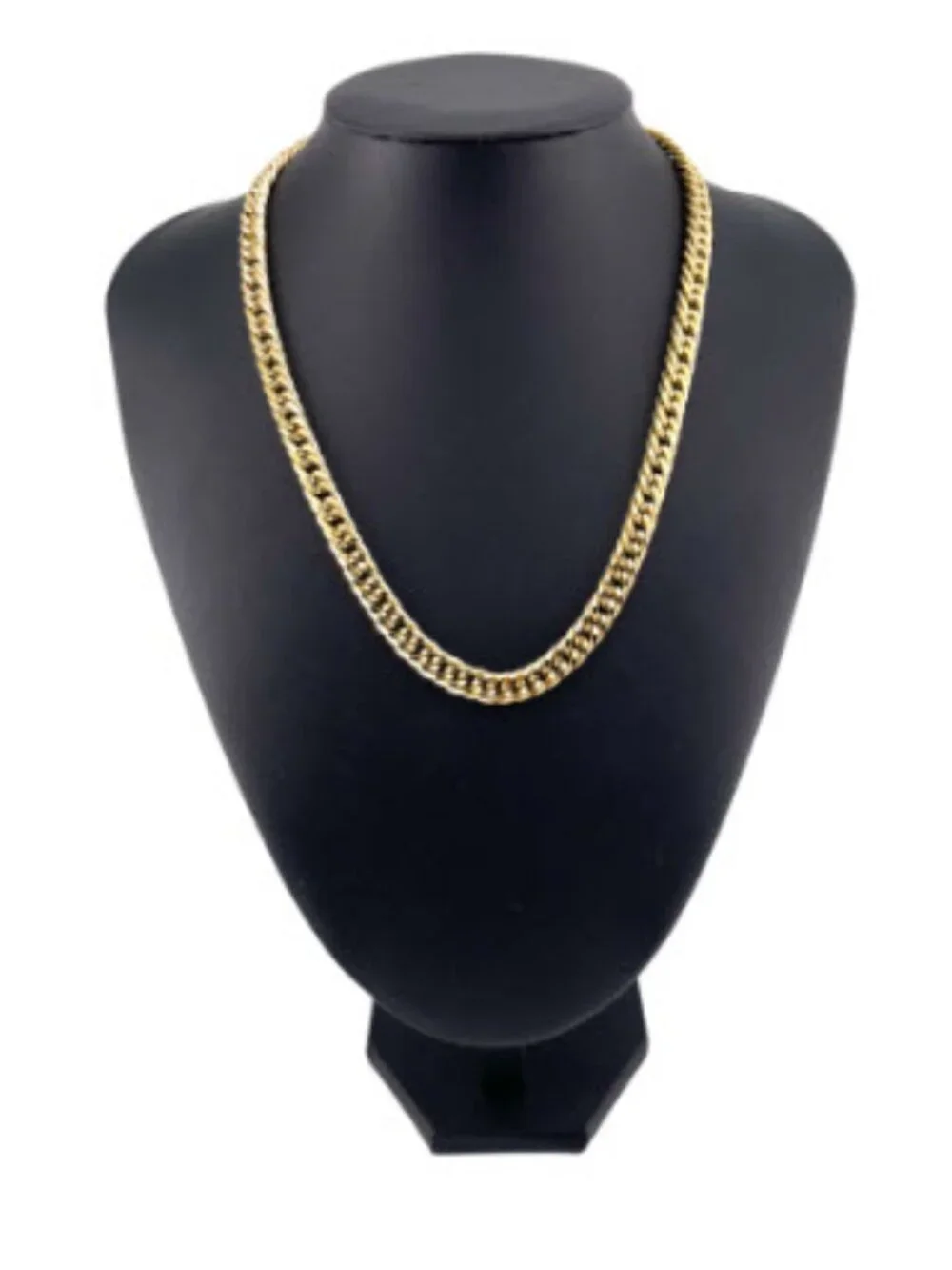 Vintage Mens Miami Cuban Curb Chain Necklace Gold Plated 12mm Thick 18